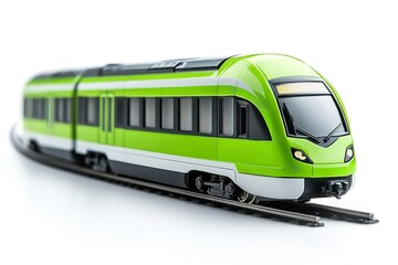 An lonely modern train on a white backdrop. Generative Ai