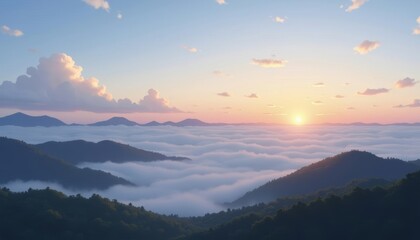  Epic sunrise over majestic mountains and clouds