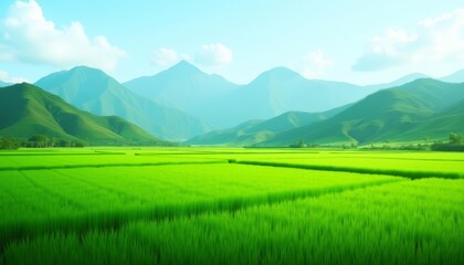  Vibrant fields under a clear sky a serene rural landscape