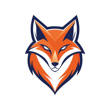 simple modern fox head logo with clean lines and minimalist style and simple color pallete. fox head logo