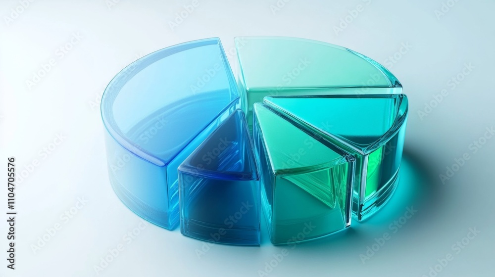 Poster Colorful Transparent Geometric Shapes with Soft Background Light