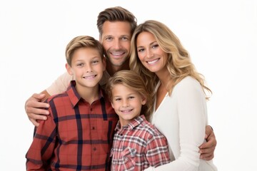 Fototapeta premium happy family portrait with smiling parents and children