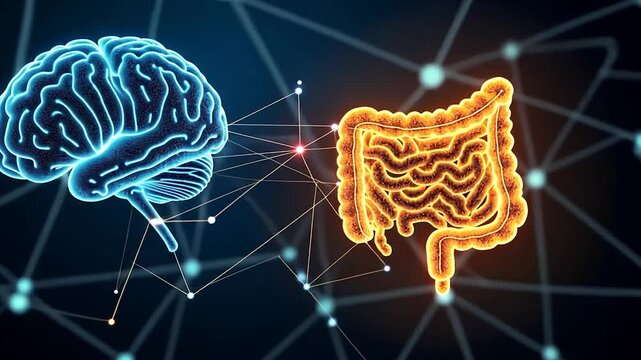 3d rendered illustration of a brain gut axis
