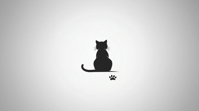 black cat on white backround