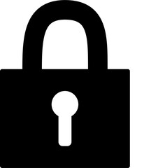 シンプル南京錠のモノクロイラストアイコン