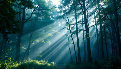 Obraz premium Magic forest isolated with white highlights, png