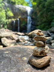 zen stones in the forest