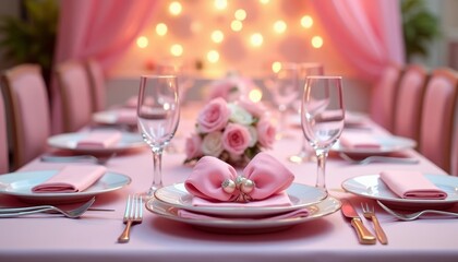  Elegant table setting for a romantic dinner