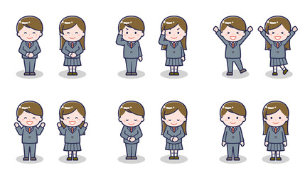 Fototapeta premium 中高生の男女 01