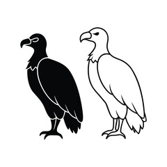 2 difference Vulture silhouette vector
