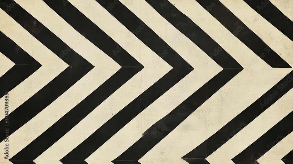 Aufkleber abstract black and white chevron pattern on light background surface