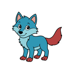 baby wolf vector