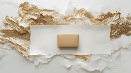 minimalist gift wrapping with textured background