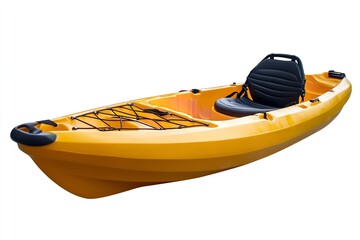 Excellent quality yellow kayak isolated on a white backdrop. Generative Ai