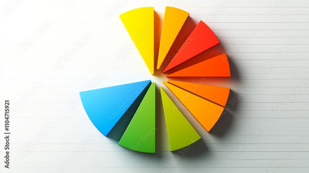 Aufkleber Colorful Geometric Segments Arranged in a Circular Pattern Design