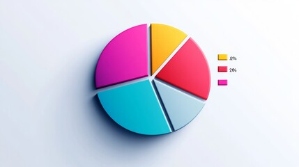 Fototapeta premium Colorful Pie Chart Representing Data Visualization and Analysis