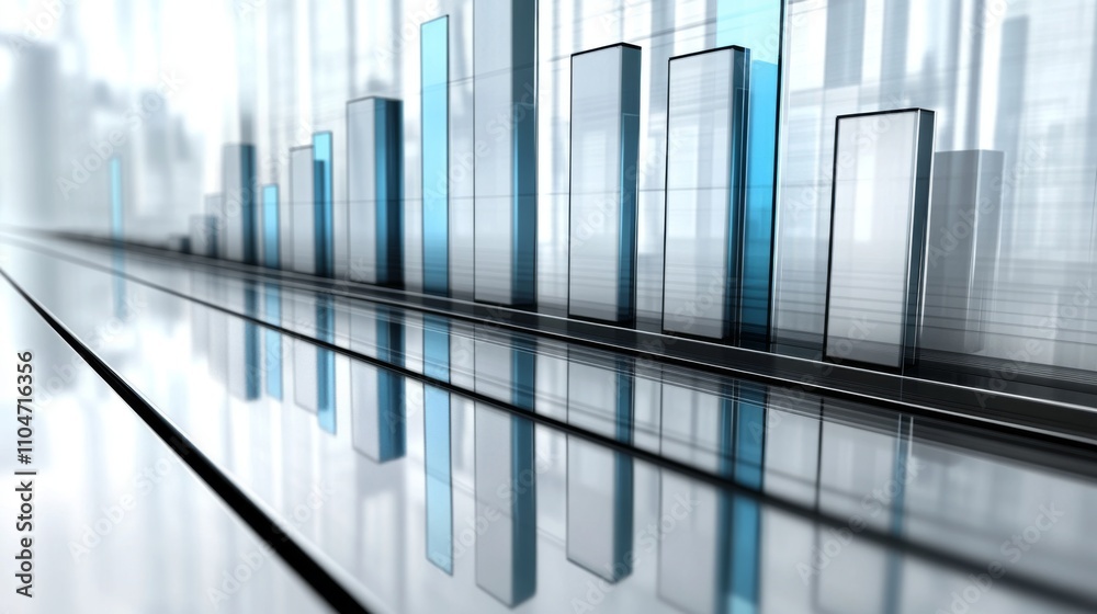 Leinwandbilder abstract financial data visualization with glowing graph bars