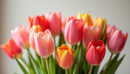 Naklejka premium Vibrant Tulips in Full Bloom