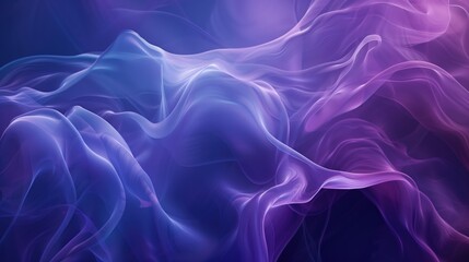 Obraz premium Serene Deep Blue and Purple Fluid Patterns Futuristic Organic Shapes for Calming Visuals
