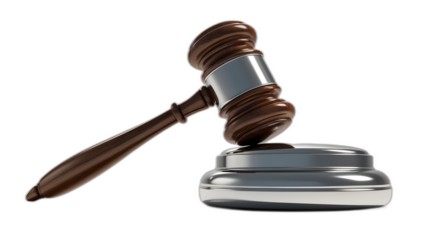 A highly detailed realistic and isolated judges gavel