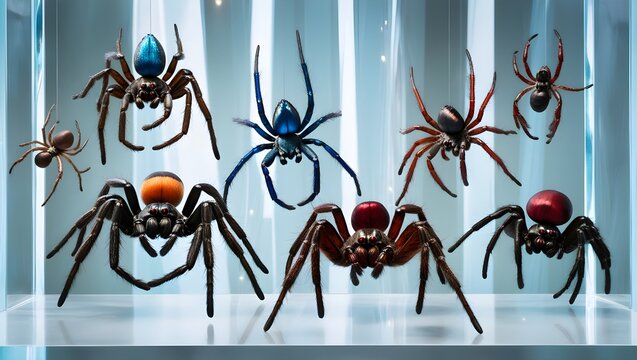 A beautiful intricate collection of giant spiders