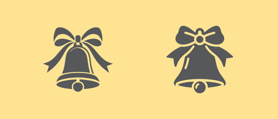 Christmas Bell Silhouette Artwork - Elegant Holiday Design