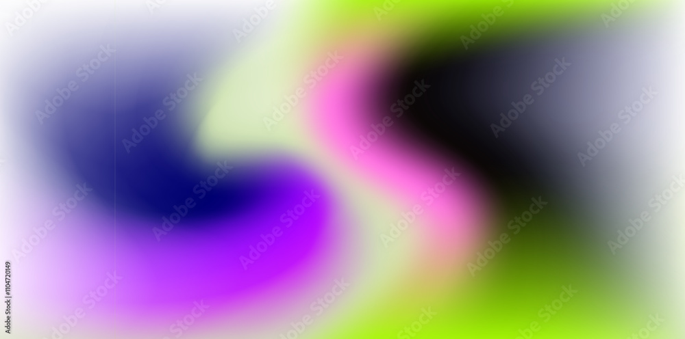 Poster vibrant abstract vector illustration with a swirling gradient blend of green and purple tones. the d