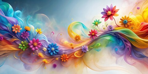 Abstract smoke flower background with fluid and dynamic colorful swirls , abstract, smoke, flower, background, fluid, dynamic