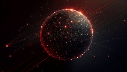 Illuminated Sphere Network Digital Art Abstract