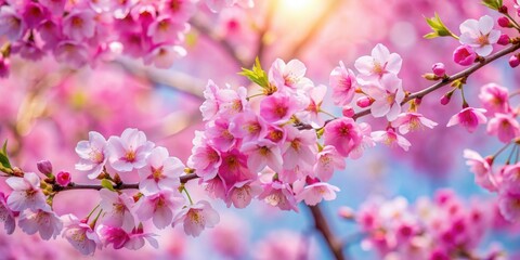 Obraz premium Beautiful pink cherry blossoms in full bloom during springtime, cherry blossoms, pink, flowers, spring, bloom, nature, tree