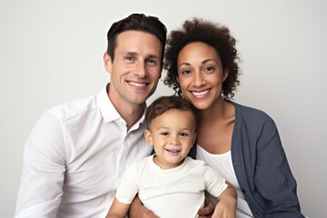 Fototapeta premium happy family portrait with parents and child smiling together