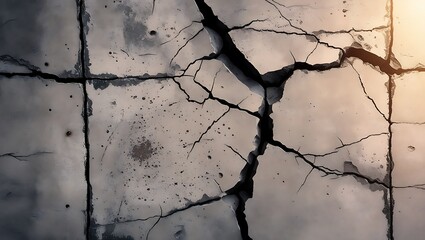 Cracked Concrete Surface Showing Extensive Damage