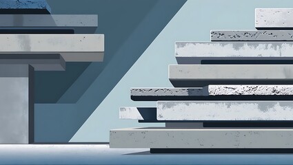 Abstract Concrete Structure Geometric Architectural Design