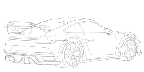 Sports car outline silhouette
