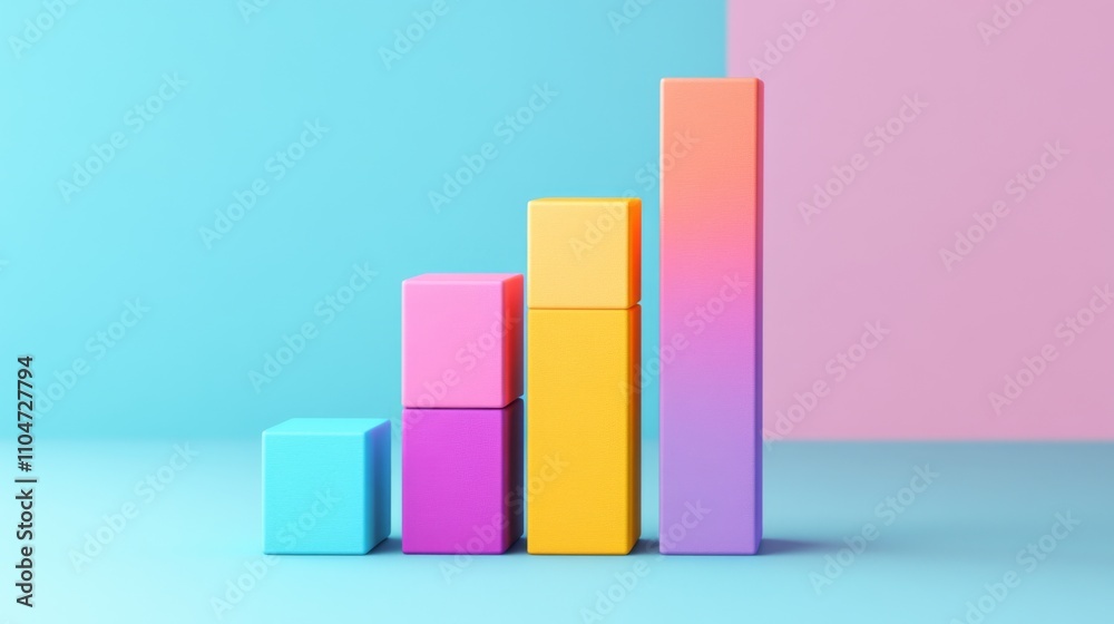 Poster colorful chart display with gradients for data visualization