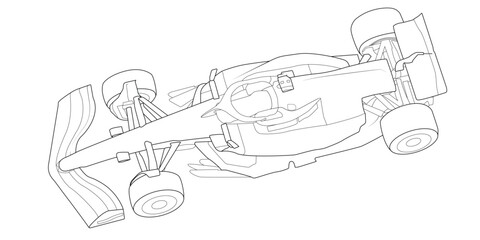 Sports car outline silhouette