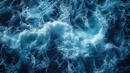 Fototapeta premium Dramatic sky with swirling clouds, lightning bolts, and dark, stormy water