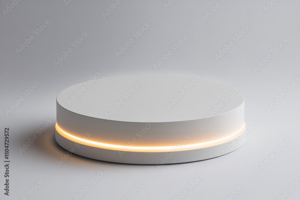 Aufkleber a sleek, minimalist round platform featuring a subtle, continuous glowing edge set against a clean b