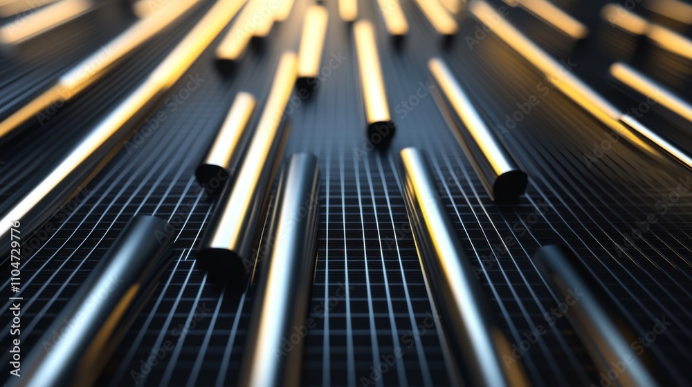 Poster abstract modern lines and shapes in a dynamic flowing pattern