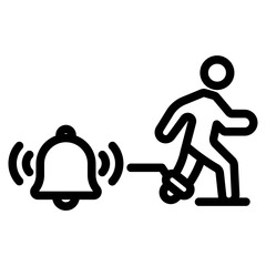 Notification bell with person icon