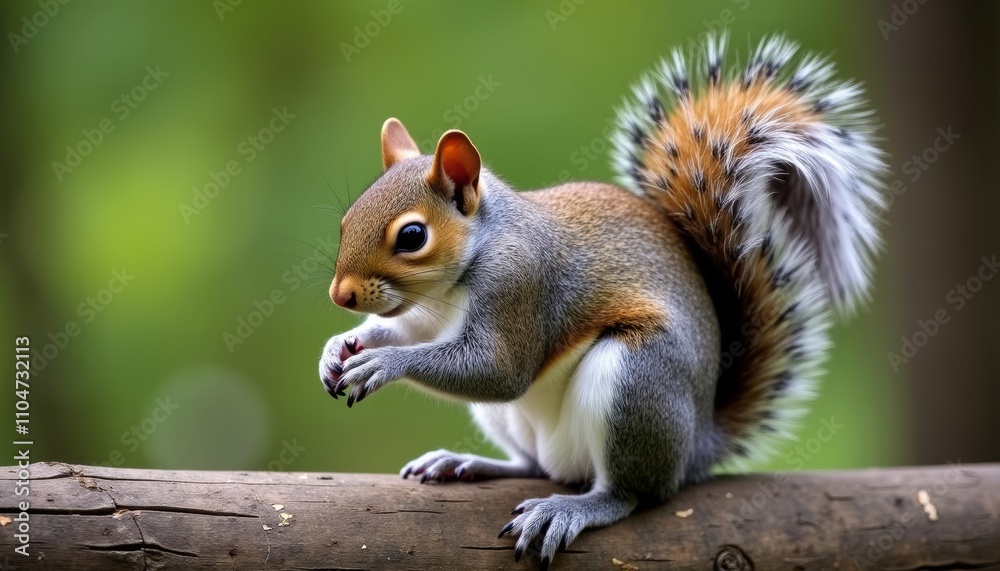 Canvas Prints  Energetic squirrel in action poised on a branch