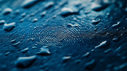 fingerprint pattern illuminated by soft light, creating a blurred effect that highlights the intricate details and uniqueness of human identity and individuality

