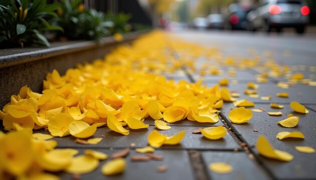  Autumns golden touch on the city street