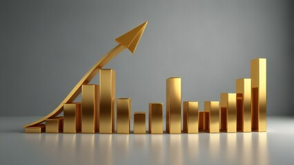 business graph with rising arrow