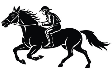 A man Raiding horse silhouette illustration Vector