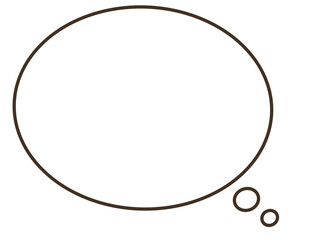 シンプルな考える吹き出しのイラスト