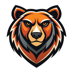 simple modern bear head logo with clean lines and minimalist style and simple color pallete. bear head logo