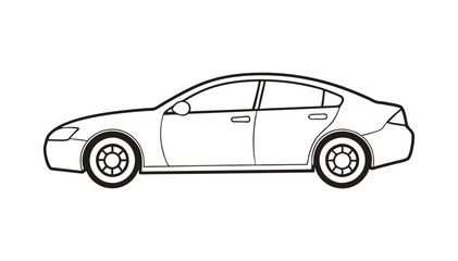 Car Line Art Vector Illustration for Automotive Designs and Creative Artwork