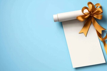 A flat illustration of a certificate with a simple ribbon graphic and clean lines, rendered in soft pastel tones