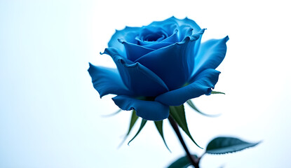 blue rose on white background